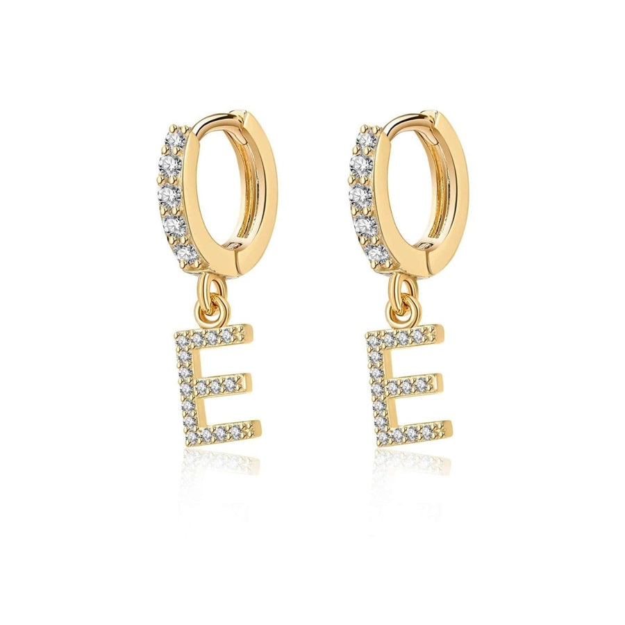 Boucles d’oreilles créoles Initiale · Plaqué Or 18K / E