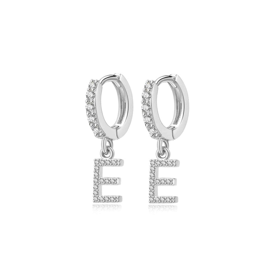 Boucles d’oreilles créoles Initiale · Argent / E