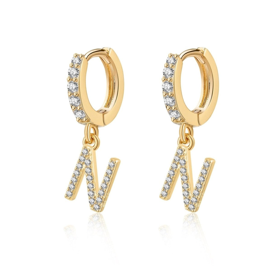 Boucles d’oreilles créoles Initiale · Plaqué Or 18K / N