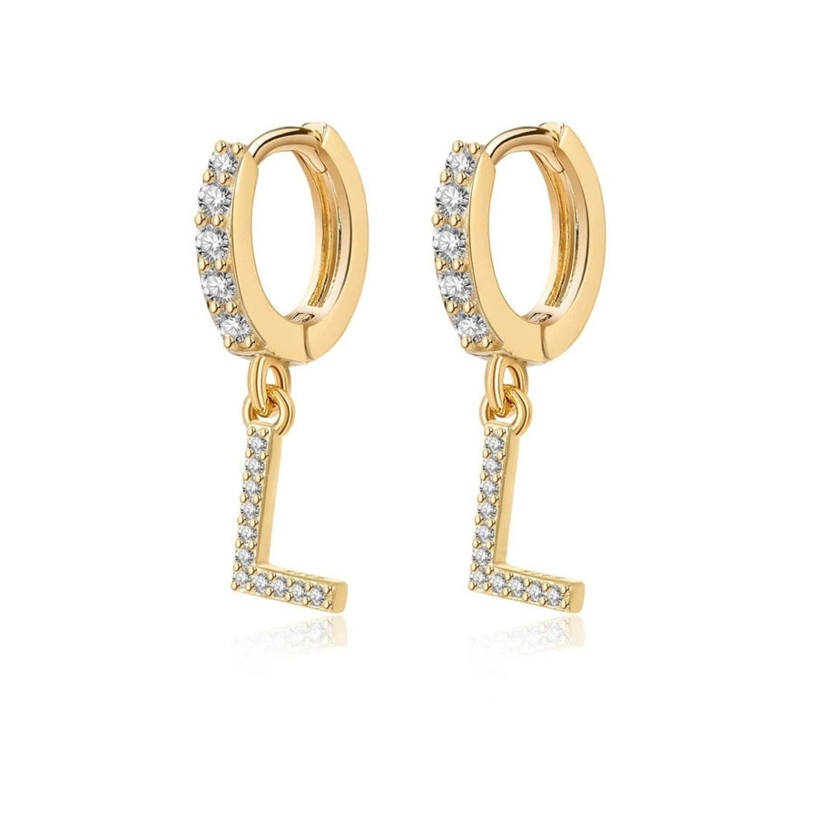 Boucles d’oreilles créoles Initiale · Plaqué Or 18K / L