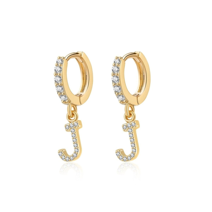 Boucles d’oreilles créoles Initiale · Plaqué Or 18K / J
