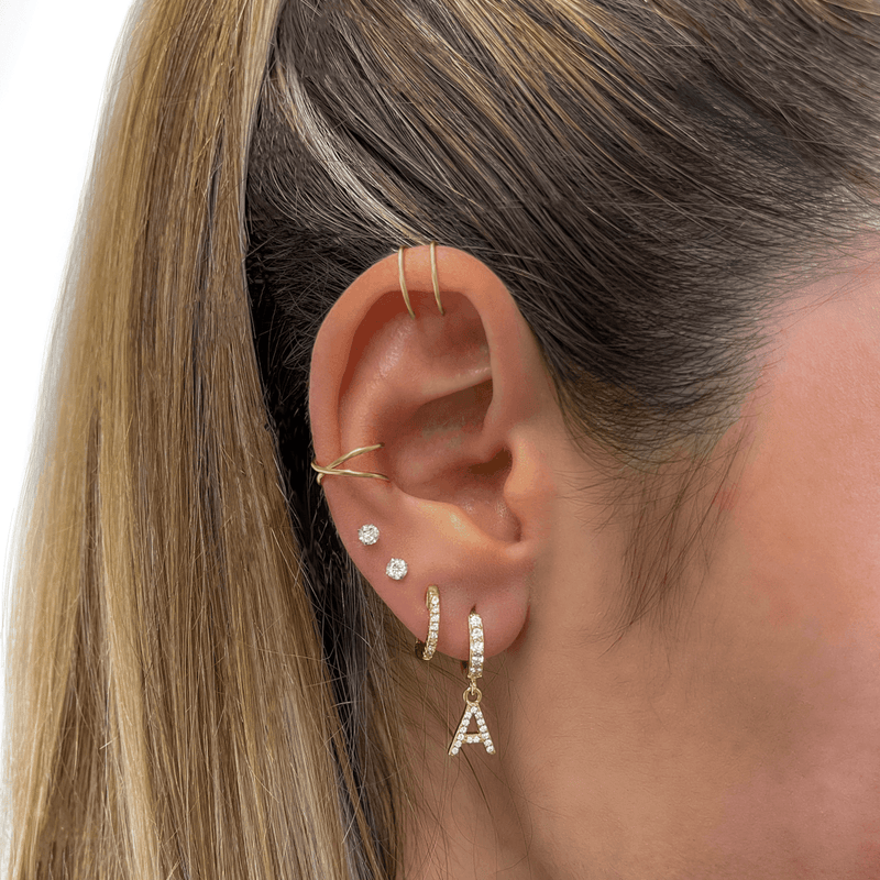 Boucles d’oreilles créoles Initiale