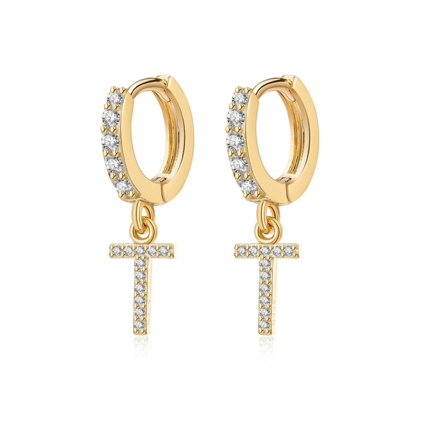 Boucles d’oreilles créoles Initiale · Plaqué Or 18K / T