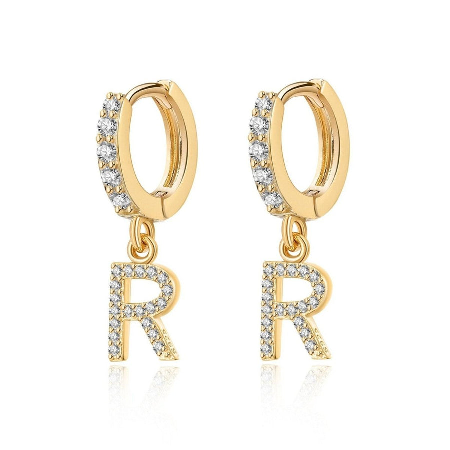 Boucles d’oreilles créoles Initiale · Plaqué Or 18K / R