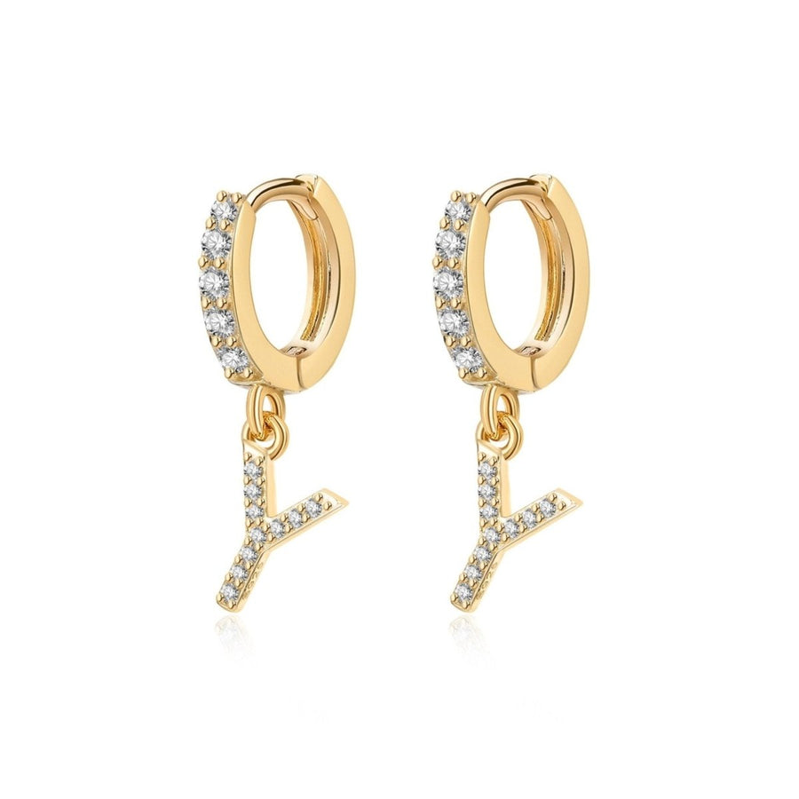 Boucles d’oreilles créoles Initiale · Plaqué Or 18K / Y