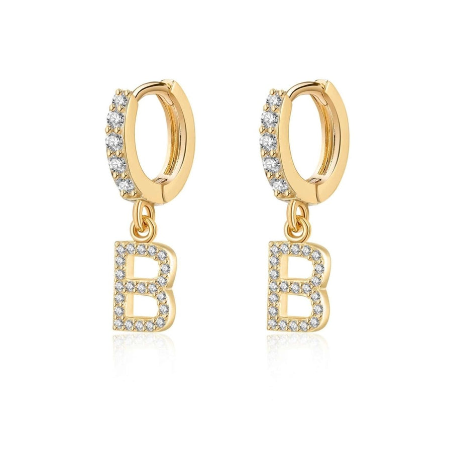 Boucles d’oreilles créoles Initiale · Plaqué Or 18K / B