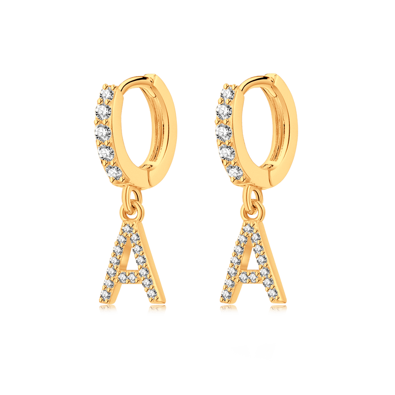Boucles d’oreilles créoles Initiale
