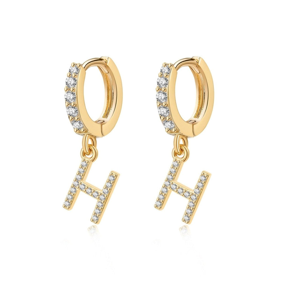 Boucles d’oreilles créoles Initiale · Plaqué Or 18K / H