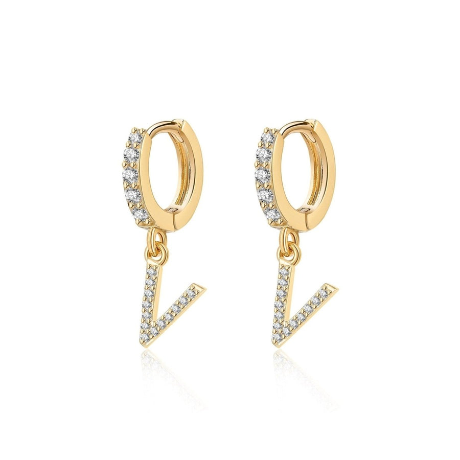Boucles d’oreilles créoles Initiale · Plaqué Or 18K / V