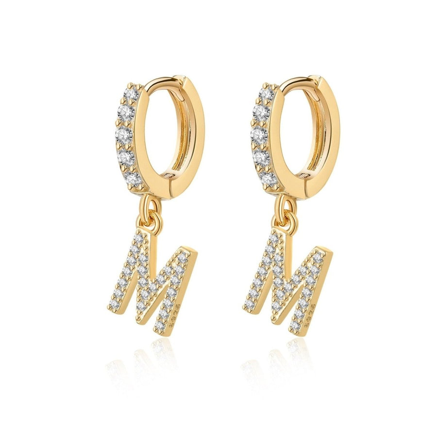 Boucles d’oreilles créoles Initiale · Plaqué Or 18K / M