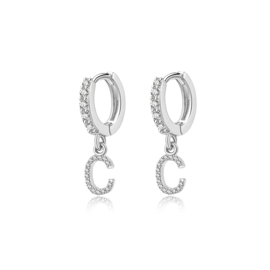 Boucles d’oreilles créoles Initiale · Argent / C