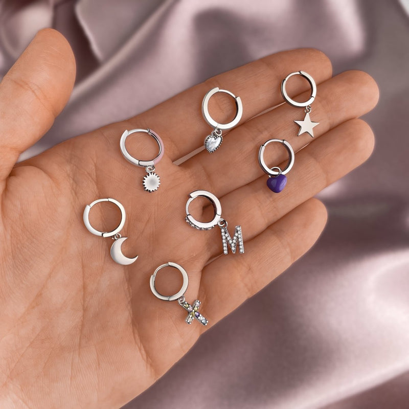Boucles d’oreilles créoles Initiale