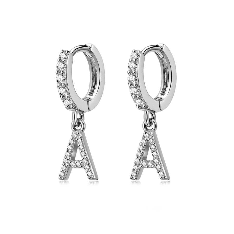 Boucles d’oreilles créoles Initiale · Argent / A