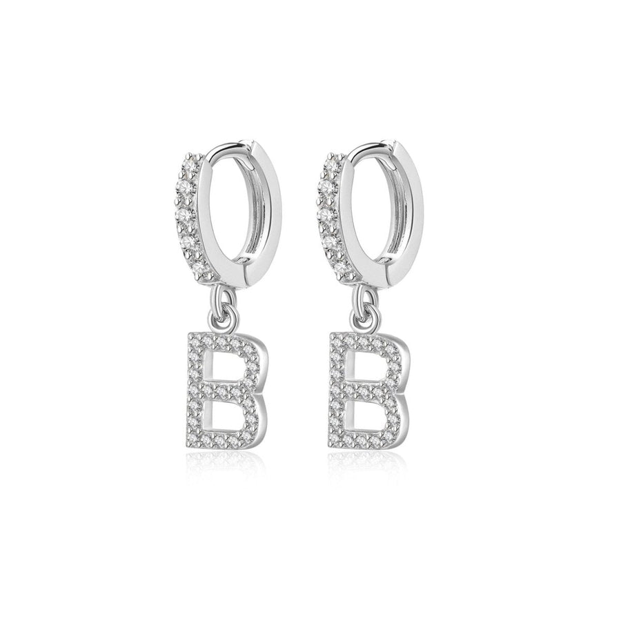 Boucles d’oreilles créoles Initiale · Argent / B