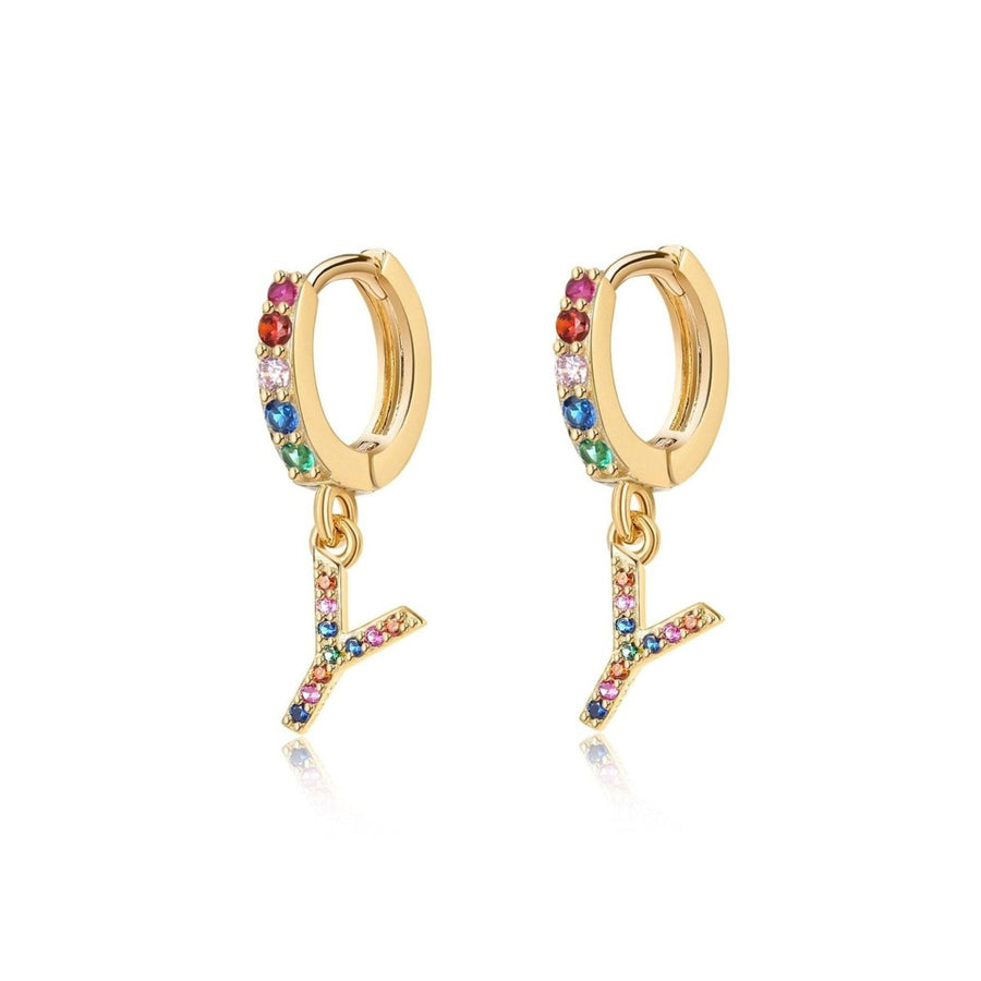Initialen-Rainbow-Creolen · 18K-Vergoldung / Y