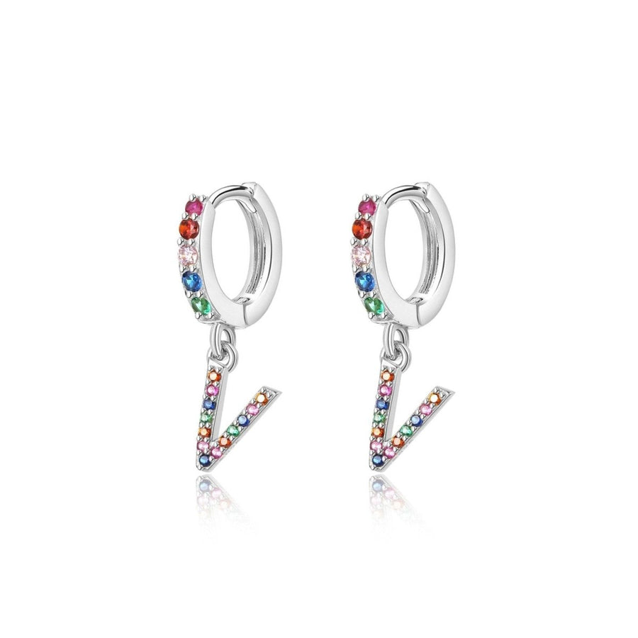 Pendientes Inicial Rainbow - Hoops - LePetiteMarie