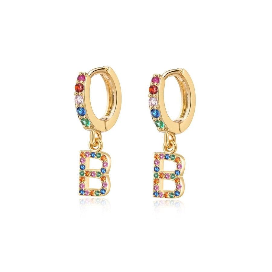 Initialen-Rainbow-Creolen · 18K-Vergoldung / B