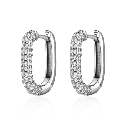 Boucles d'oreilles latérales brillantes