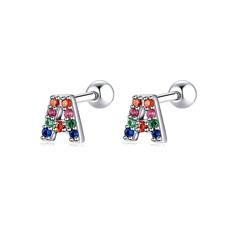 Boucles d’oreilles petites lettres colorées