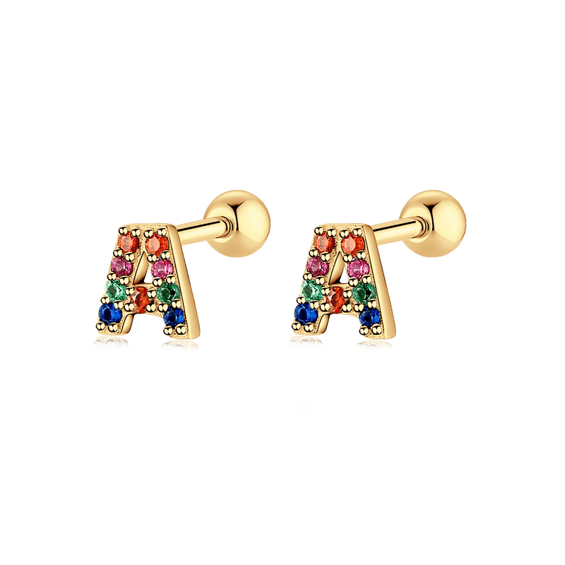 Boucles d’oreilles petites lettres colorées