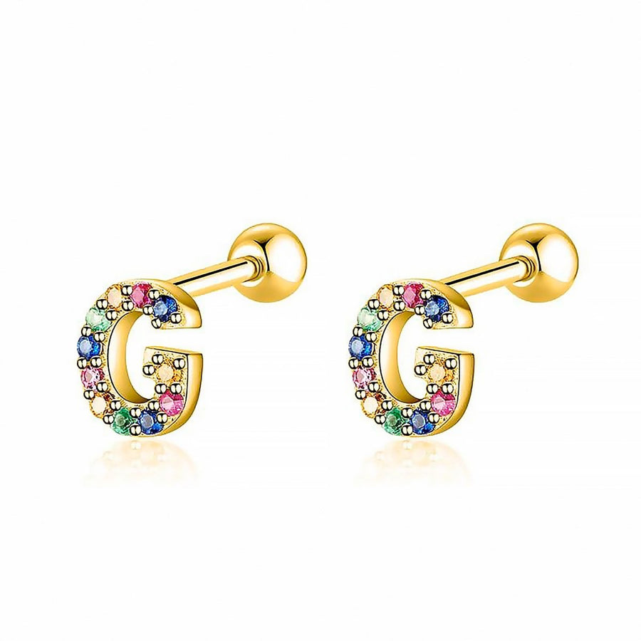 Boucles d’oreilles petites lettres colorées