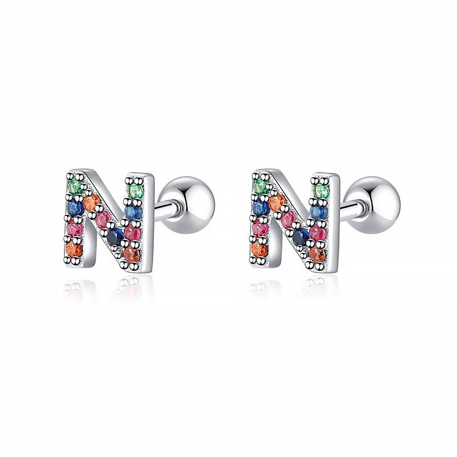 Boucles d’oreilles petites lettres colorées