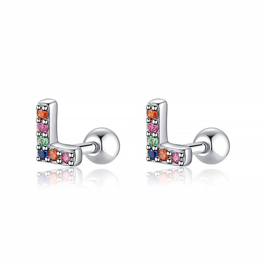 Boucles d’oreilles petites lettres colorées
