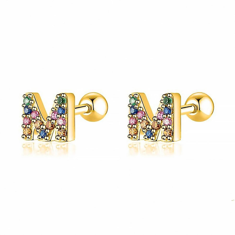 Boucles d’oreilles petites lettres colorées