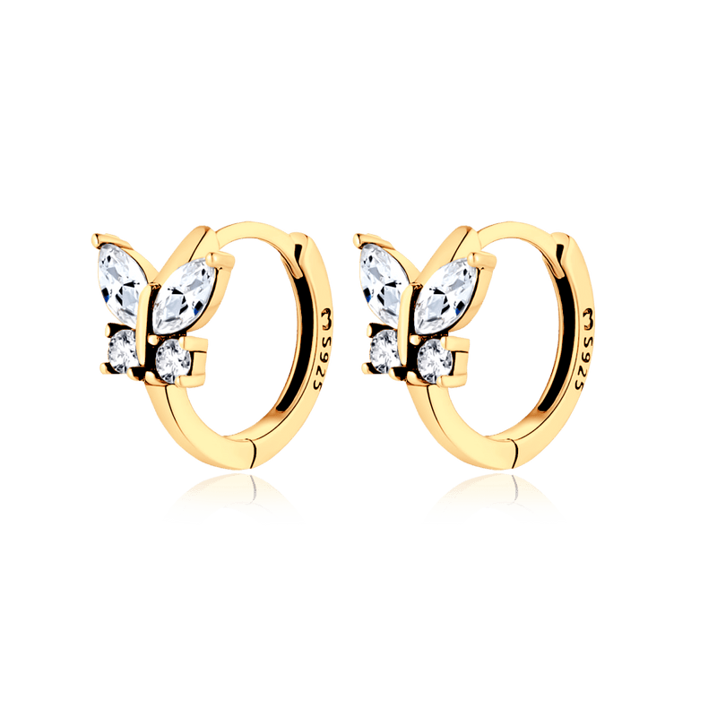 Boucles d’oreilles papillon en cristal