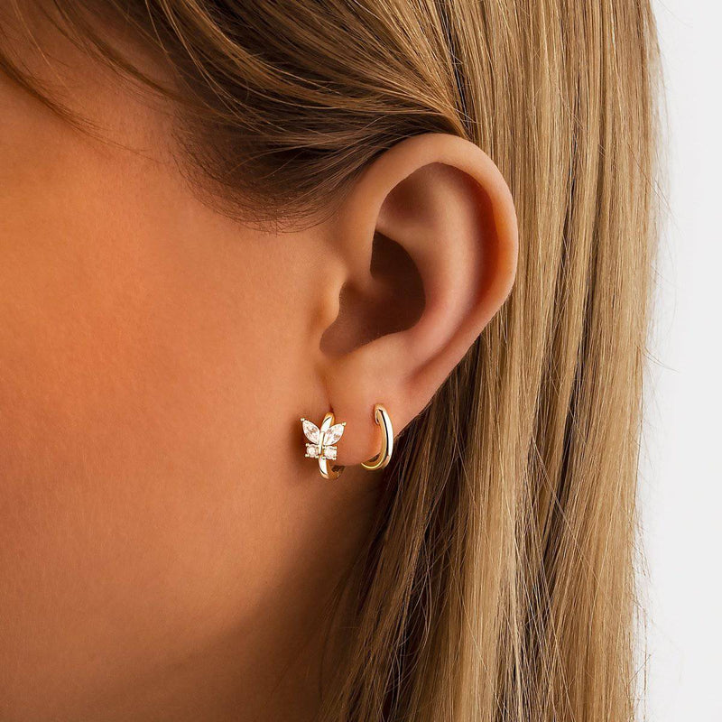 Boucles d’oreilles papillon en cristal