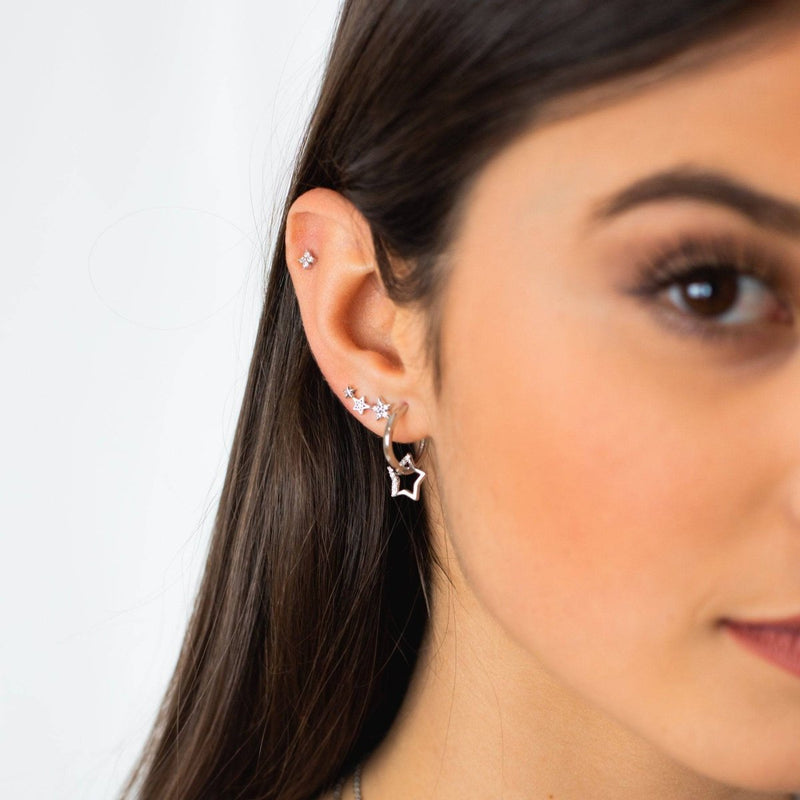 Boucles d'oreilles Mini Fleur Cristal