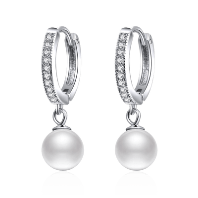 Boucles d'oreilles perle et zircons