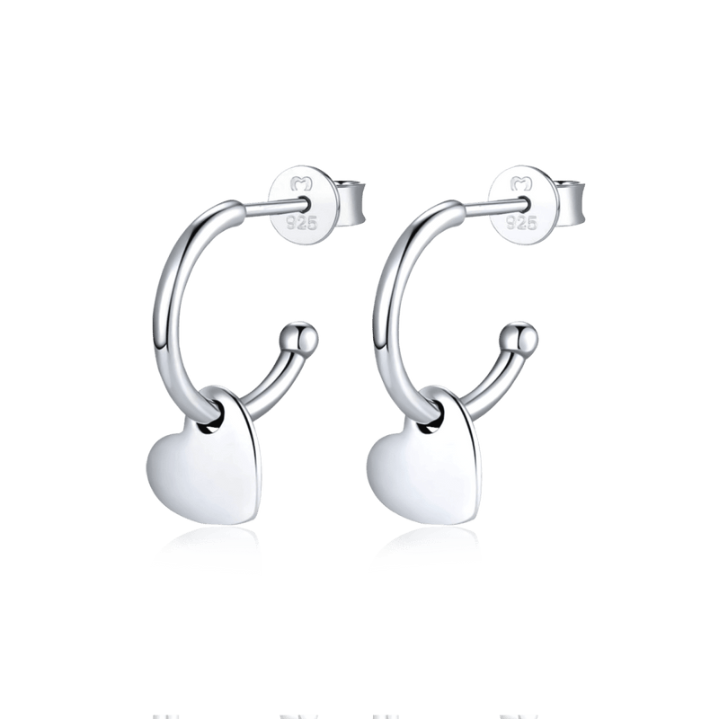 Boucles d'oreilles demi-créoles cœurs