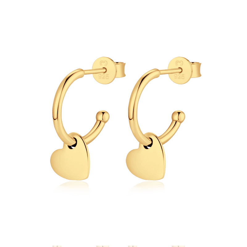 Boucles d'oreilles demi-créoles cœurs