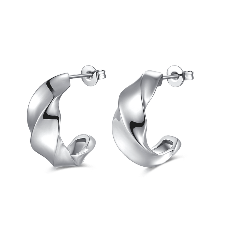 Boucles d’oreilles demi-créoles Ondulation