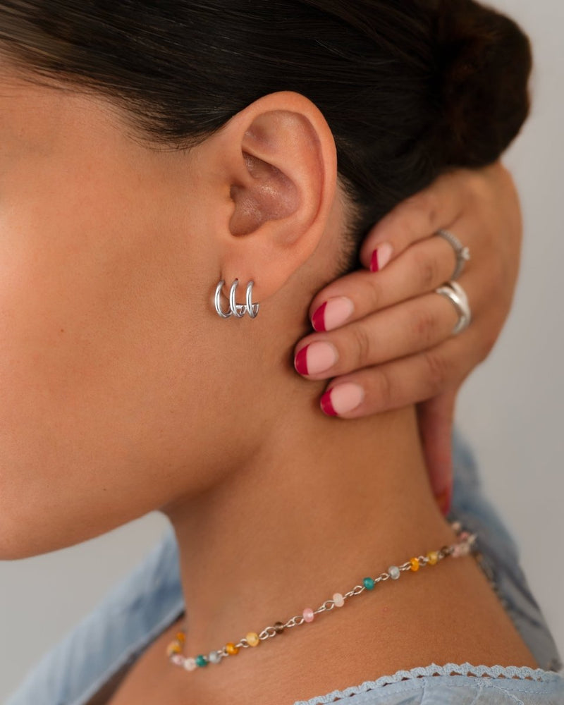 Boucles d’oreilles semi-créoles trident