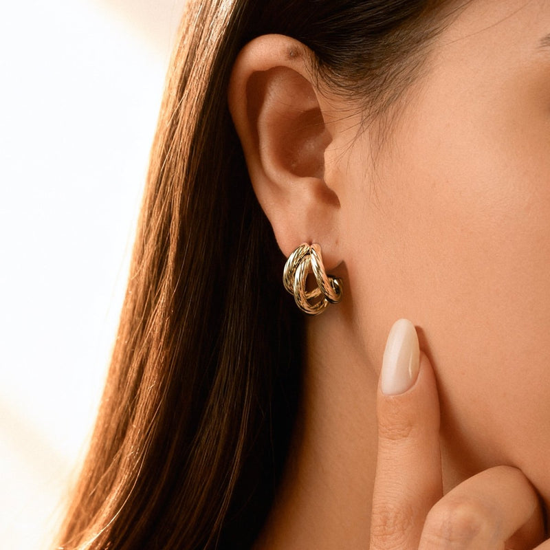 Boucles d’oreilles semi-créoles Trije
