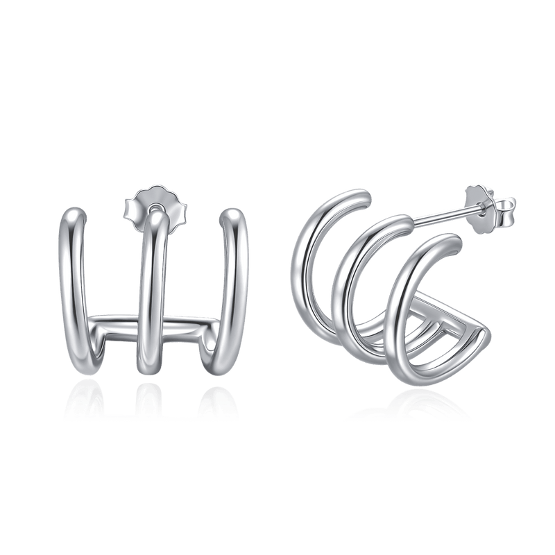 Boucles d’oreilles demi-créoles Triple Arcos