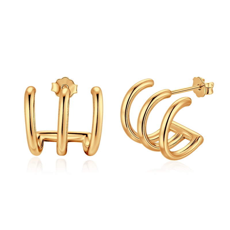 Boucles d’oreilles demi-créoles Triple Arcos