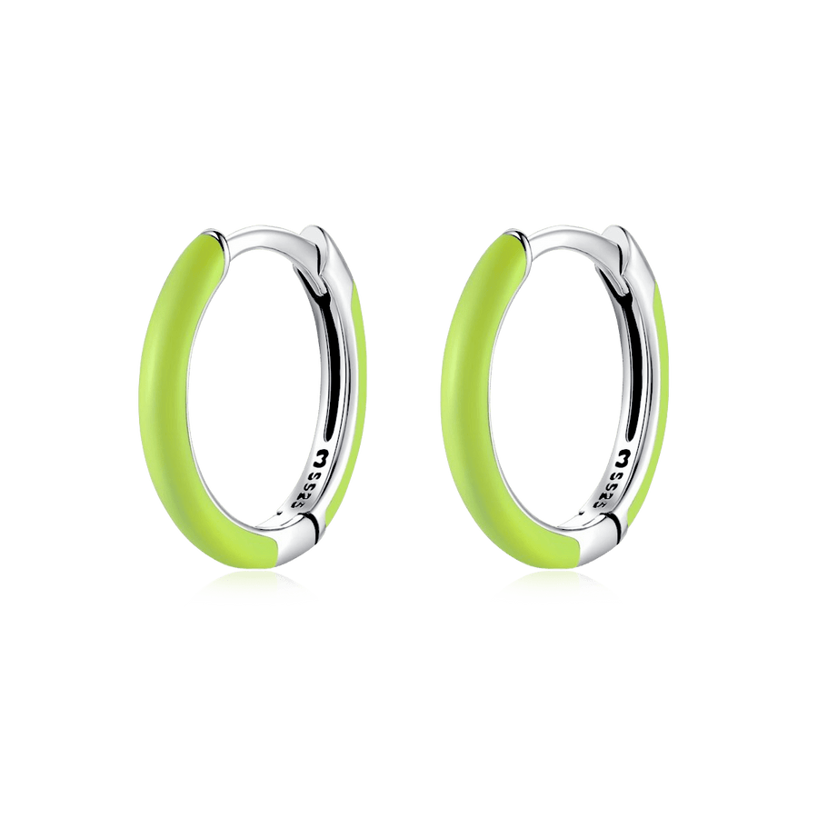 Boucles d’oreilles Solarium · Argent / Vert