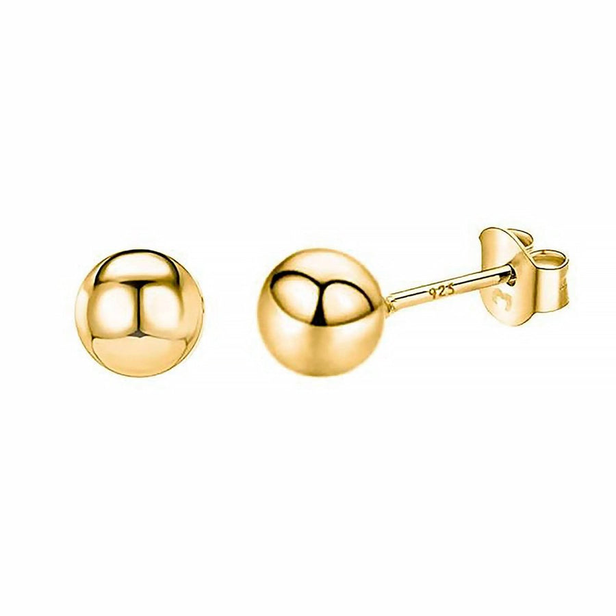 Boucles d’oreilles Spherical · Plaqué Or 18K / Paire de 4 mm