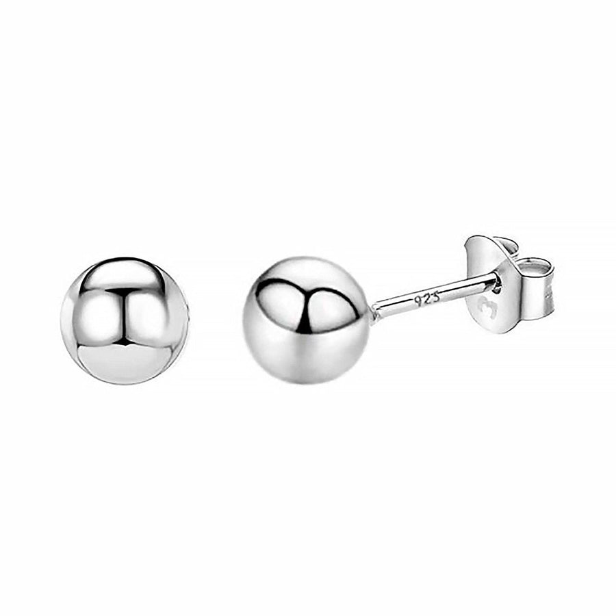 Boucles d’oreilles Spherical · Argent / Paire de 4 mm