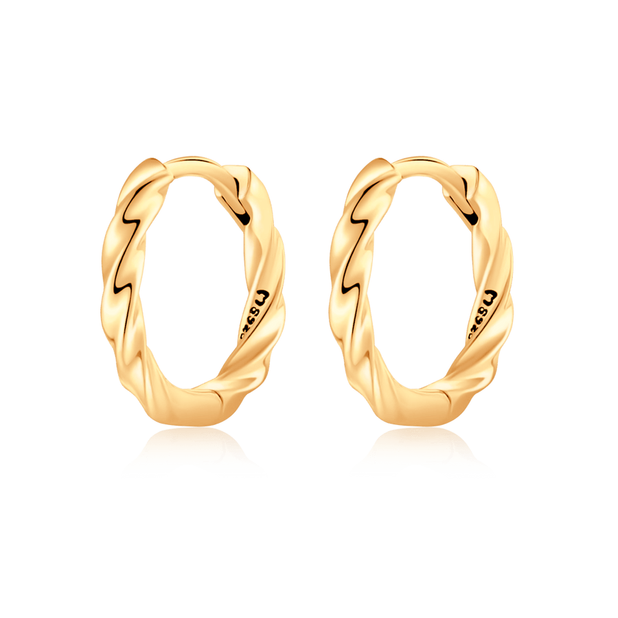 Orecchini a cerchio Tornado · Placcatura in Oro 18K