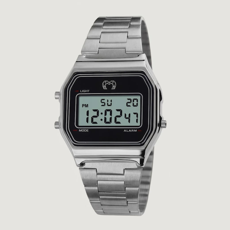 Vintage-Digitaluhr ~ Silber