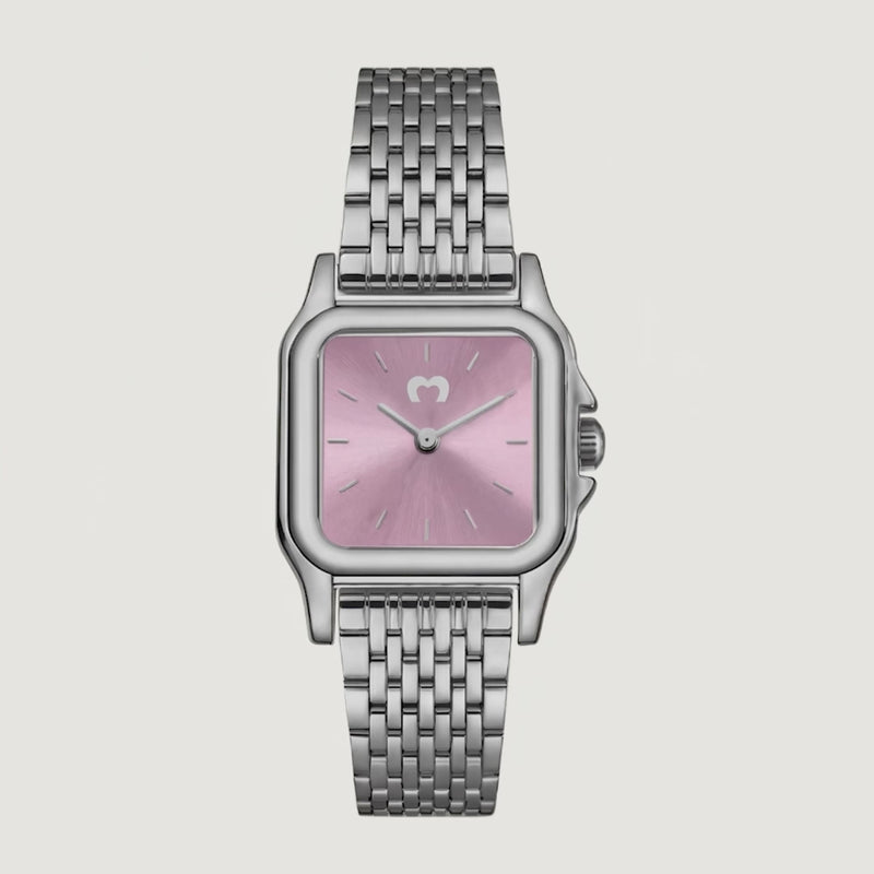 Hampton Uhr ~ Silber-Rosa