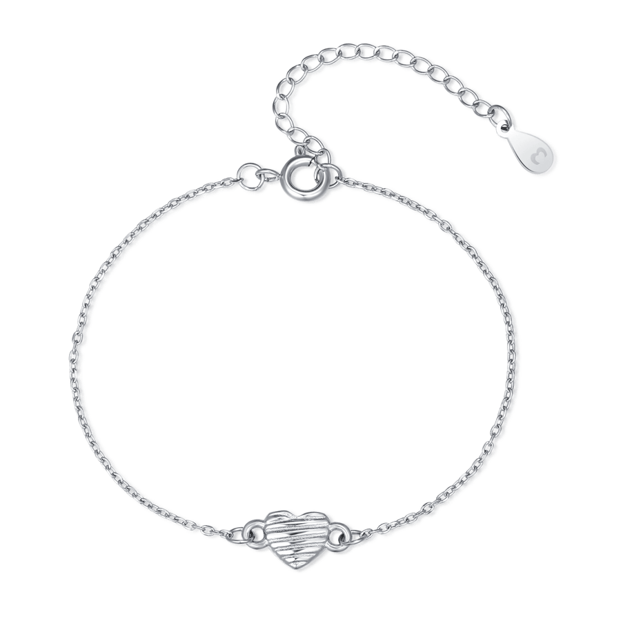 Bracelet Cœur Relief · Argent