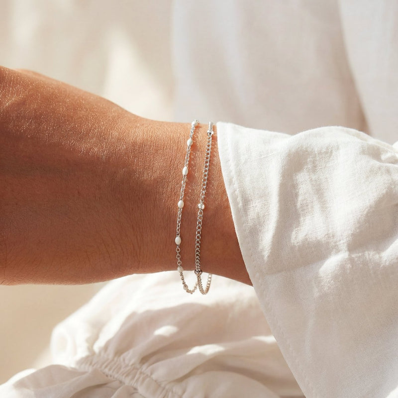 Bracelet Perles blanches