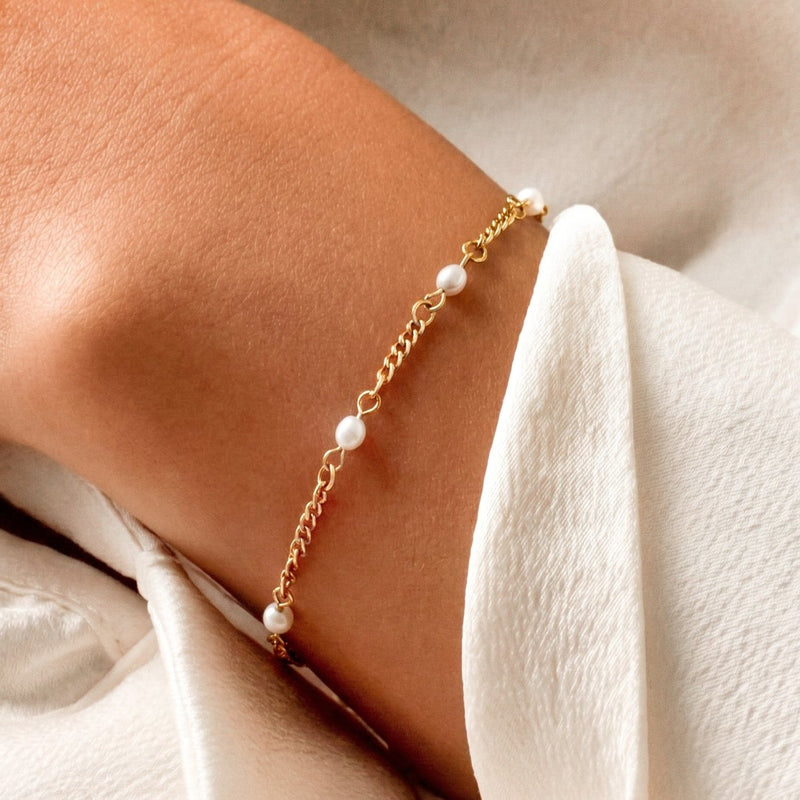 Bracelet petites perles blanches
