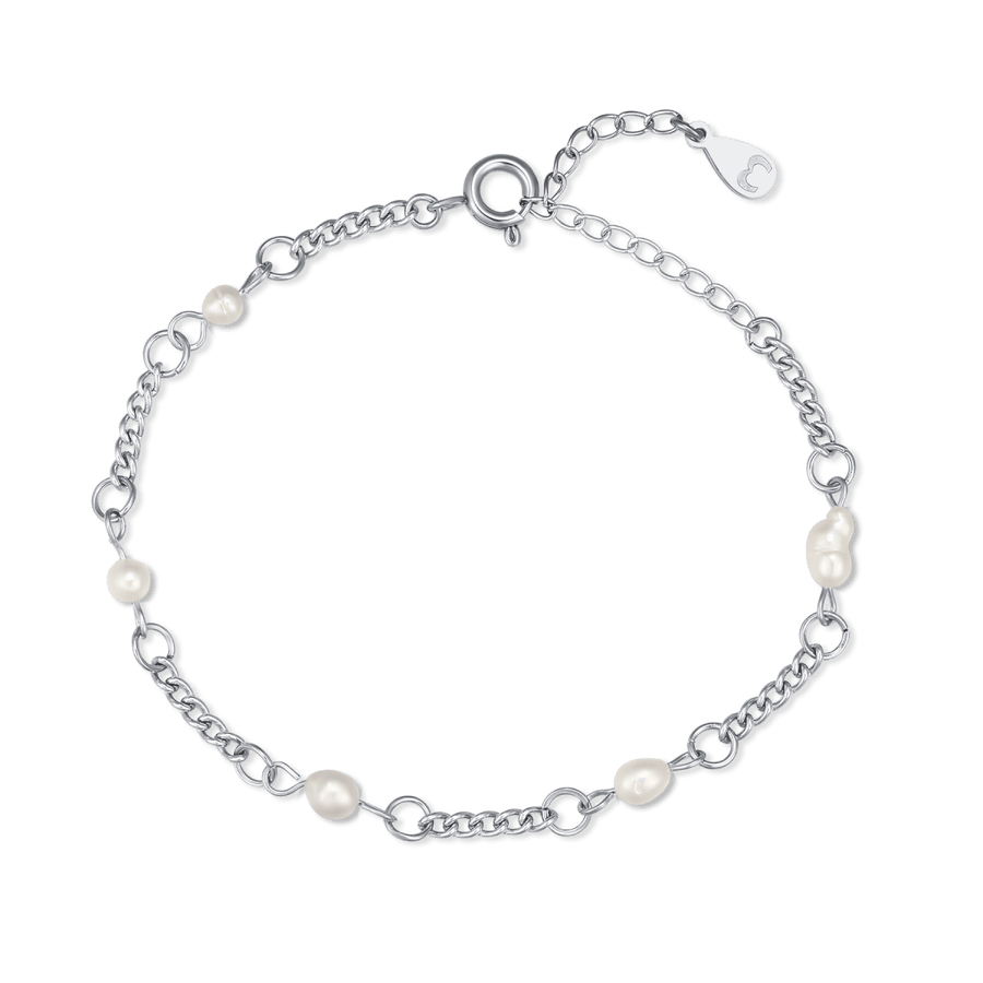 Bracelet en petites perles blanches · Argent
