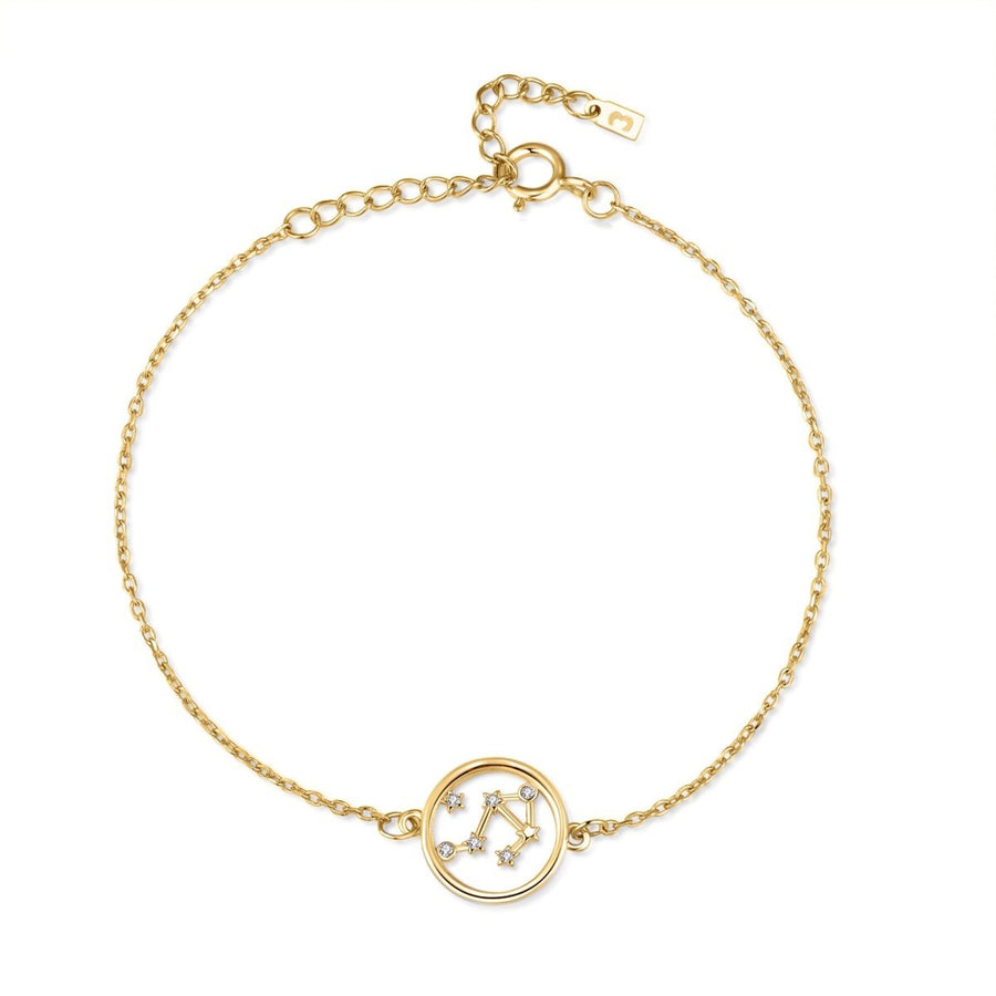 Glänzendes Sternzeichen-Armband · 18K Vergoldung / Waage